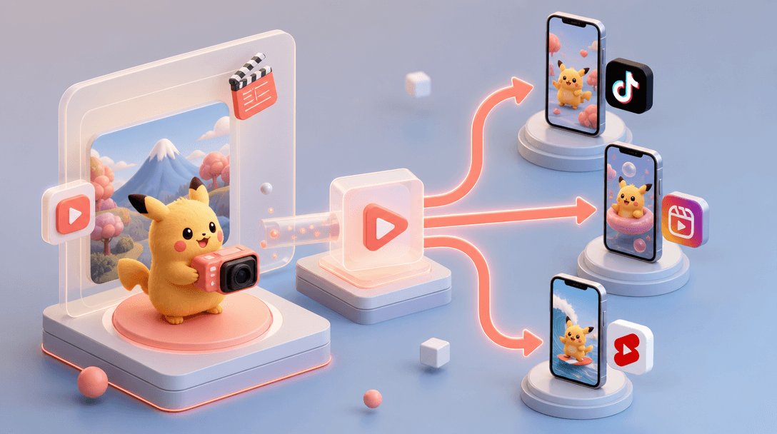 Pika to TikTok, Reels and Shorts Distribution