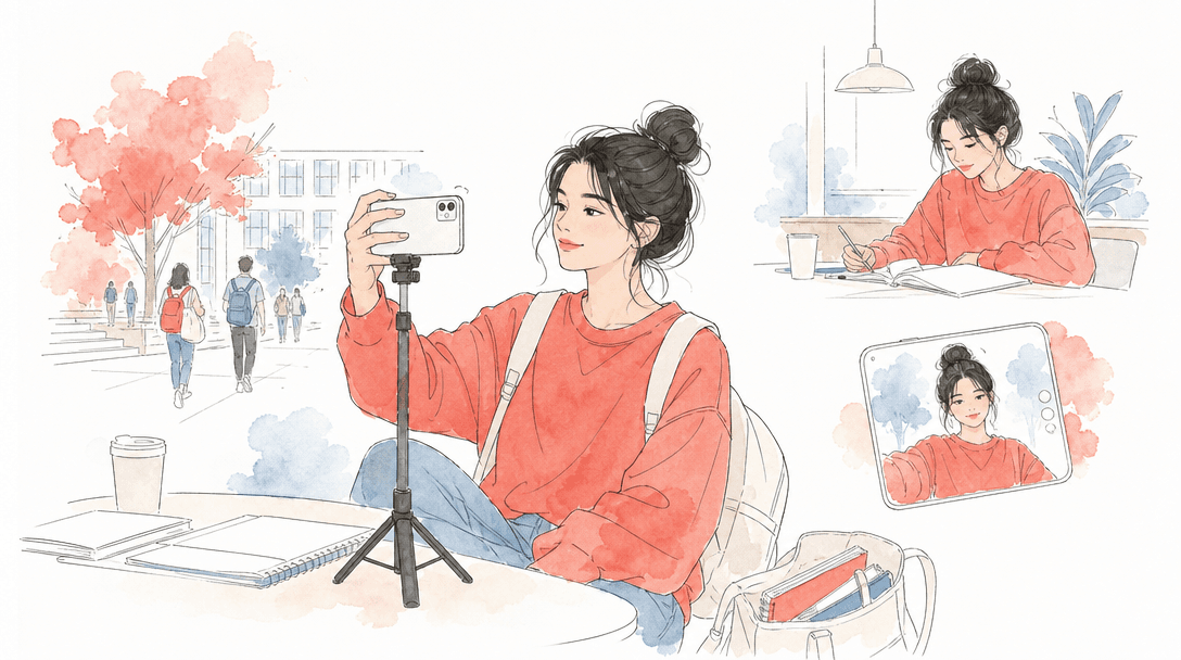 Student side hustle: post Reels between classes