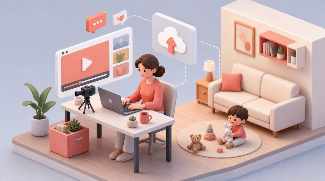 Remote Video Posting Work for Stay-at-Home Parents