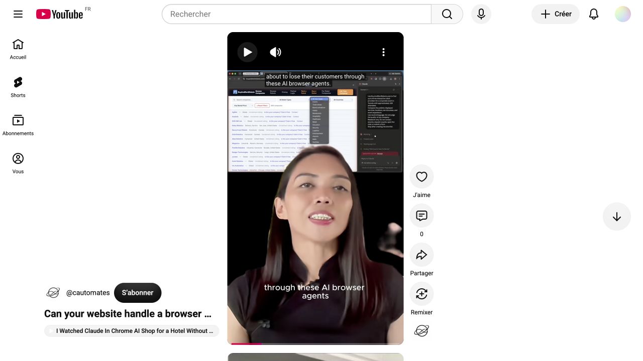 Public @cautomates Short: presenter beneath a browser demonstration